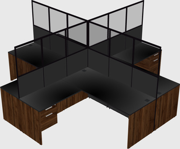 Shared l-shaped cubicles