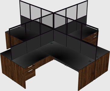 Shared l-shaped cubicles