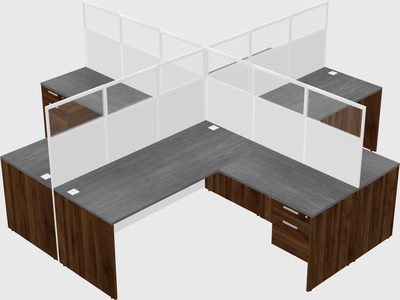 Shared l-shaped cubicles