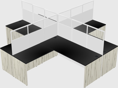 Shared l-shaped cubicles