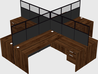 Shared l-shaped cubicles