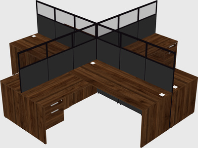 Shared l-shaped cubicles