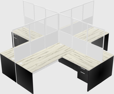 Shared l-shaped cubicles