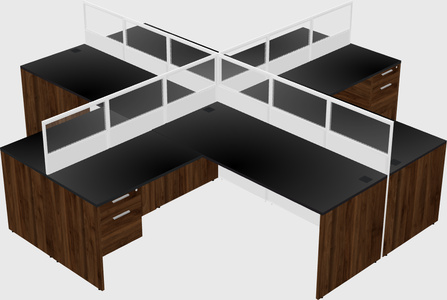 Shared l-shaped cubicles