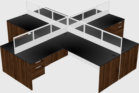 Shared l-shaped cubicles