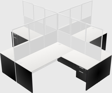 Shared l-shaped cubicles