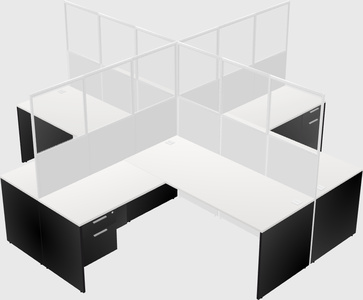 Shared l-shaped cubicles