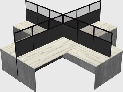 Shared l-shaped cubicles