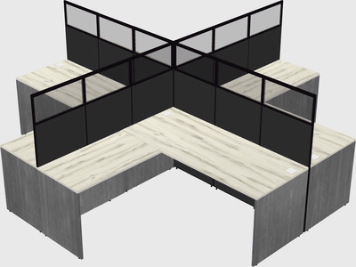 Shared l-shaped cubicles