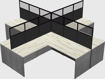 Shared l-shaped cubicles