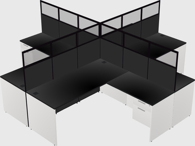 Shared l-shaped cubicles