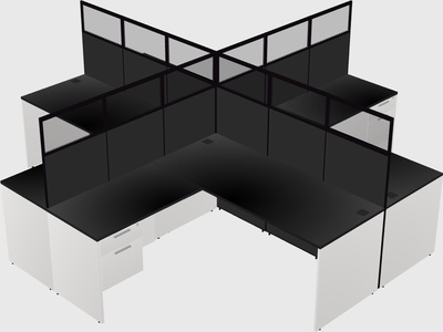 Shared l-shaped cubicles