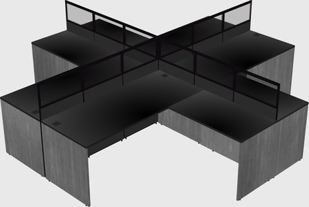 Shared l-shaped cubicles