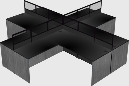 Shared l-shaped cubicles