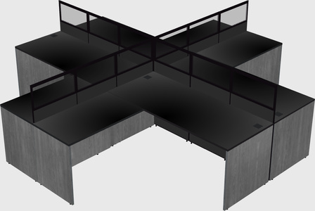 Shared l-shaped cubicles