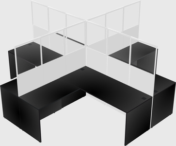 Shared l-shaped cubicles