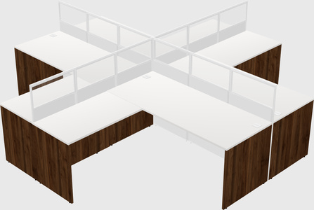 Shared l-shaped cubicles