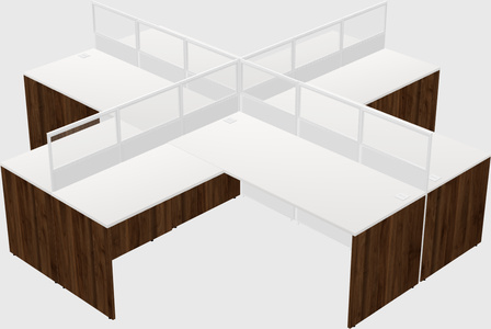 Shared l-shaped cubicles