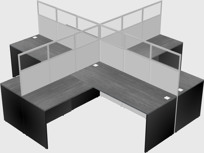 Shared l-shaped cubicles