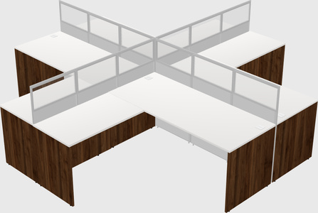 Shared l-shaped cubicles