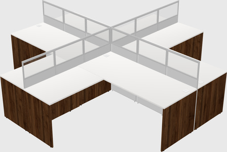 Shared l-shaped cubicles