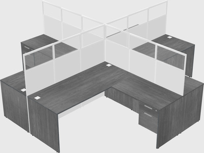 Shared l-shaped cubicles