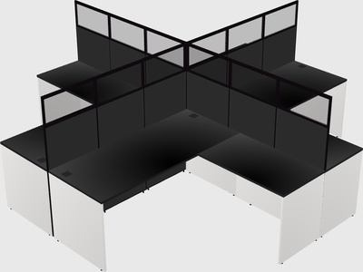 Shared l-shaped cubicles