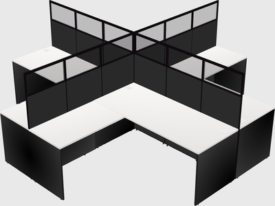 Shared l-shaped cubicles