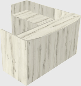 L-shaped reception desk