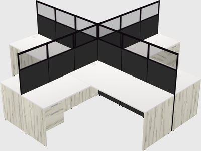 Shared l-shaped cubicles