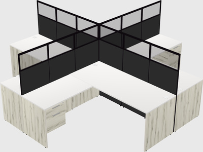 Shared l-shaped cubicles