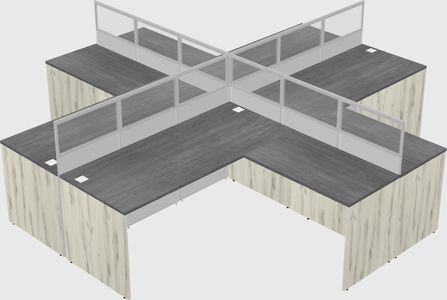 Shared l-shaped cubicles