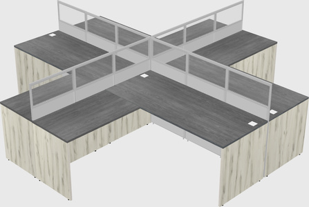 Shared l-shaped cubicles