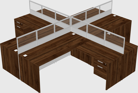 Shared l-shaped cubicles