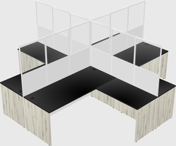 Shared l-shaped cubicles