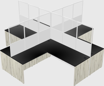 Shared l-shaped cubicles