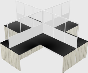 Shared l-shaped cubicles