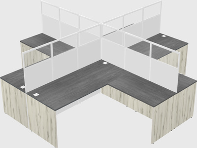 Shared l-shaped cubicles