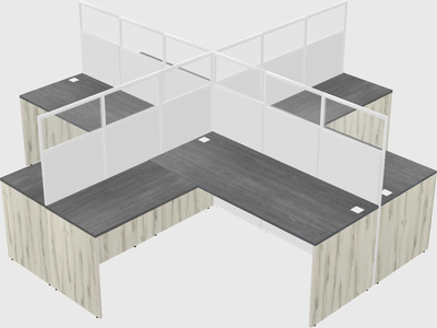 Shared l-shaped cubicles