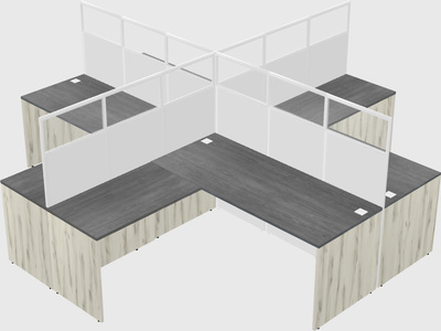 Shared l-shaped cubicles