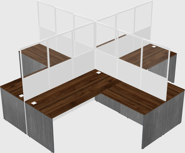 Shared l-shaped cubicles