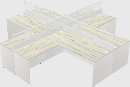 Shared l-shaped cubicles