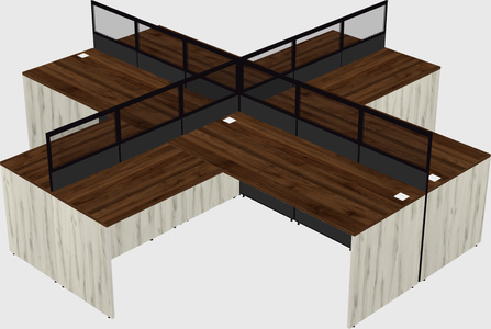 Shared l-shaped cubicles