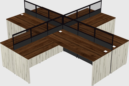 Shared l-shaped cubicles