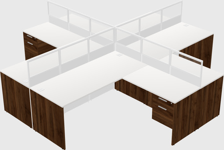 Shared l-shaped cubicles