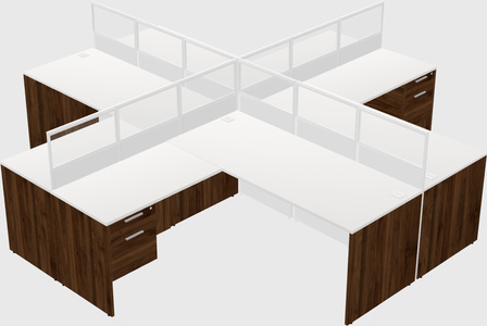 Shared l-shaped cubicles