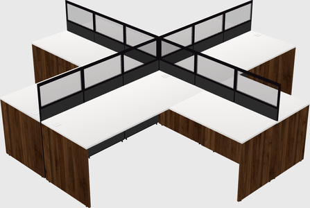 Shared l-shaped cubicles