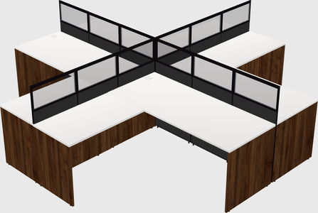 Shared l-shaped cubicles