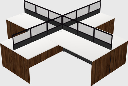 Shared l-shaped cubicles
