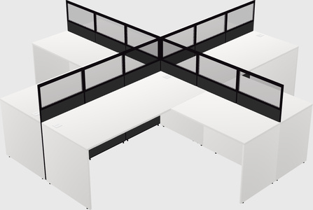 Shared l-shaped cubicles